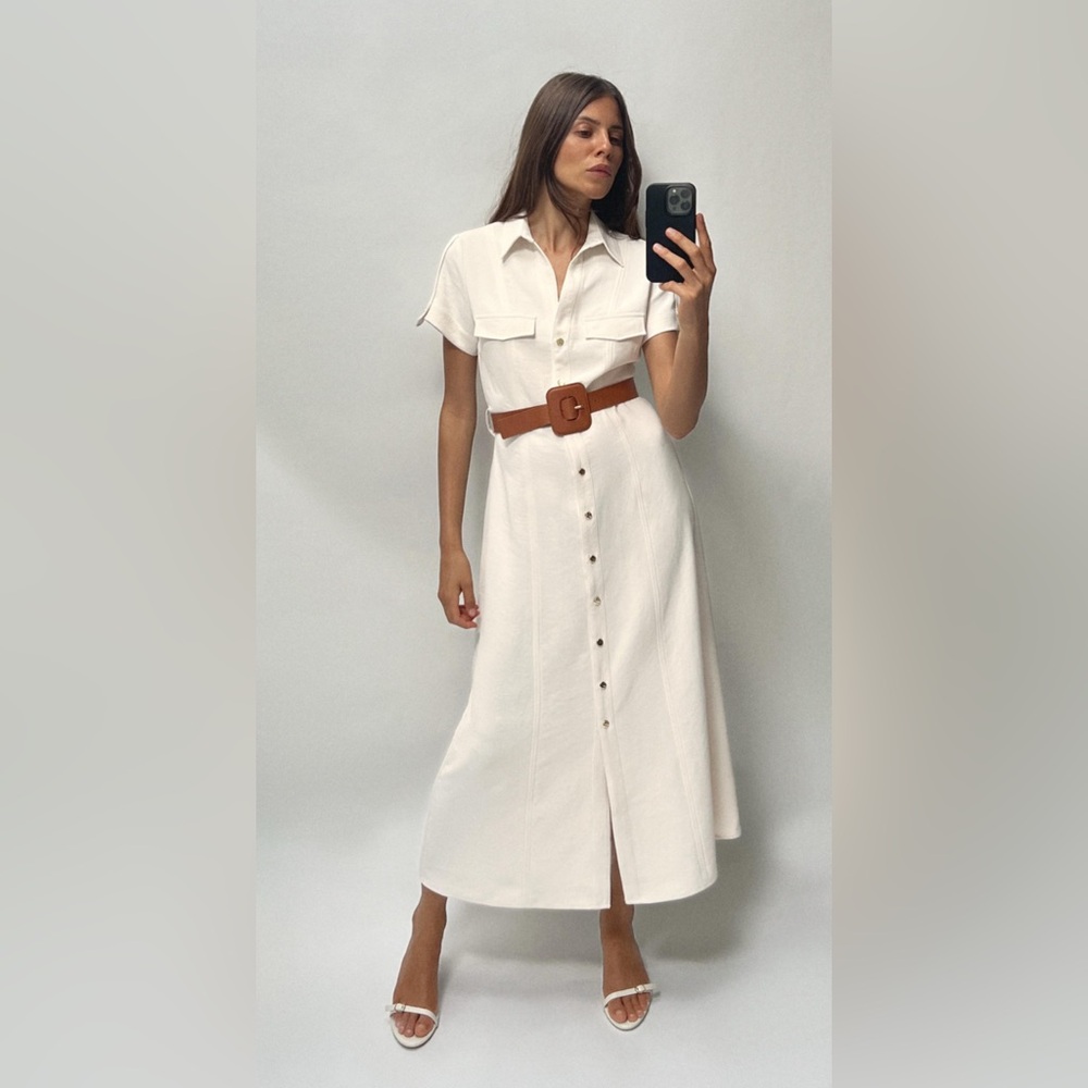 BELTED SHIRTDRESS - Picture 1 of 5